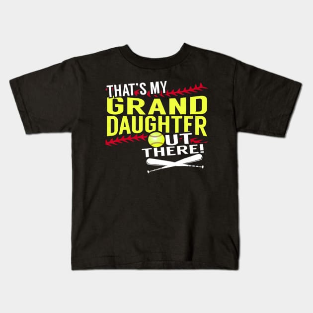 My Granddaughter - Baseball and Softball Grandpa & Grandma Kids T-Shirt by Chicu